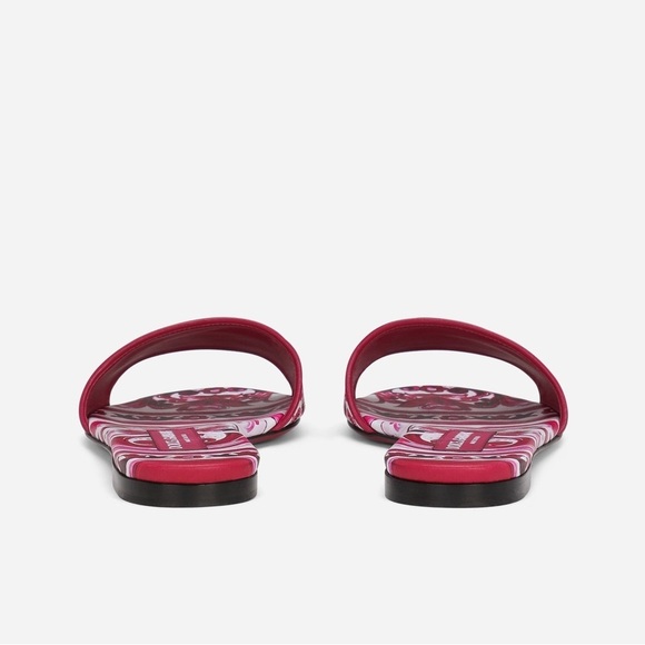 DOLCE & GABBANA PRINTED CANCAS SLIDES SIZE 38.5 - Picture 4 of 17